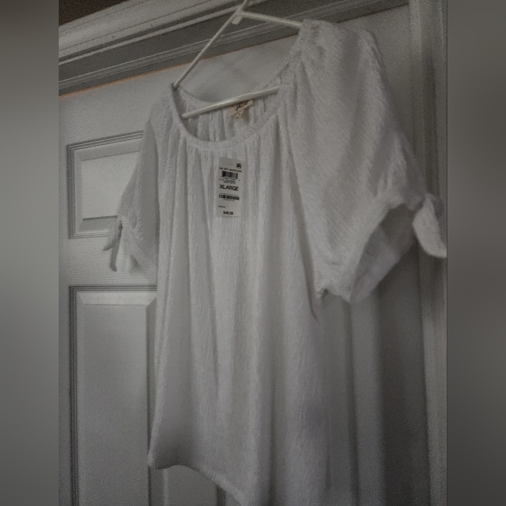 Style & Co Bright White Off-Shoulder Blouse - XL